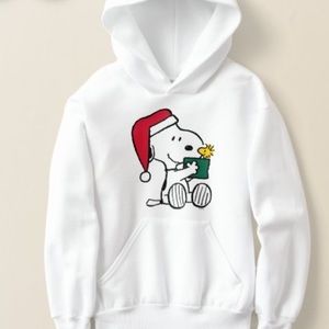 Girl’s Large Peanuts | Snoopy Santa & Woodstock Gift Hoodie - NEW